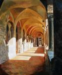 web Sunlit cloister, Bergamo.