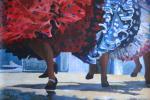 Three flamenco dancers